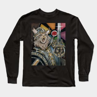 The Cat Knight - Borderless Version Long Sleeve T-Shirt